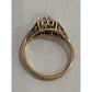 Vintage 18K HGE Yellow Gold Tone Illusion CZ Diamond Ring Art Deco Style 7.5