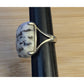 Vintage White Buffalo Stone Sterling Silver Large Statement Ring Size 7.5
