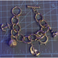 Vintage Chunky Lands End Gold Tone Nautical Beach Charm Toggle Bracelet 7.5”
