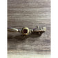 Vintage 925 Sterling Silver Gold Plated Garnet Link Bracelet 7.75” Thailand
