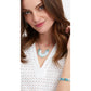 NWOT Brighton CASABLANCA GARDEN Blue Silver Reversible Pendant Necklace MSRP $68