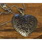 Vintage ATI Italy 925 Sterling Silver Filigree Heart Necklace 17” 10g