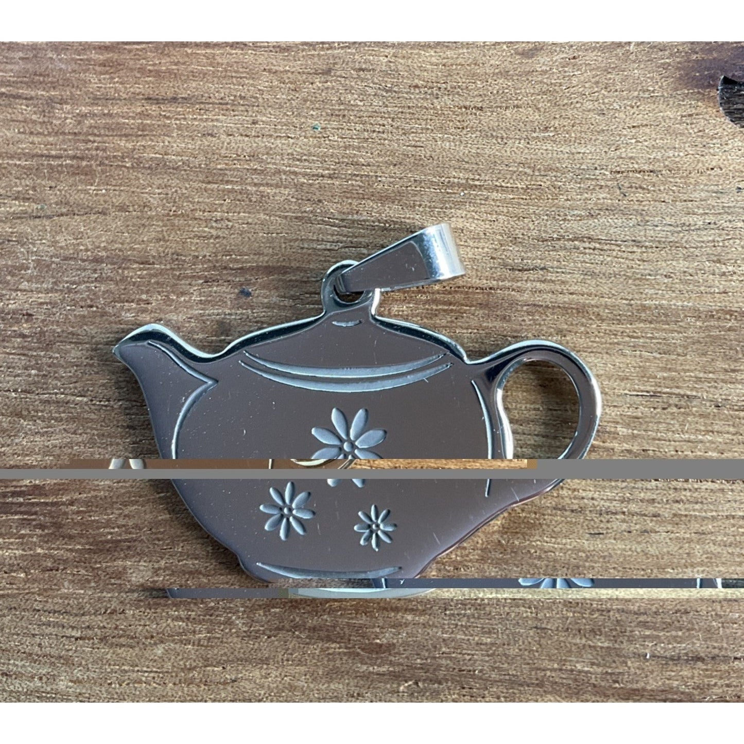Vintage Sterling Silver Teapot Pendant Inspirational Quote Eleanor Roosevelt