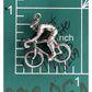 925 Sterling Silver Bicyclist Charm