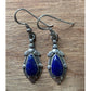 Sterling Silver Lapis Lazuli Dangle Earrings 925 Southwestern Navajo Style Drop