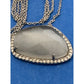 Banana Republic Agate Semi Precious Stone Pave Crystal Pendant Necklace