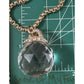 OPC Gold Tone Faceted Crystal Orb Pendant Necklace Long 32” Statement 111g