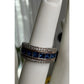 Sterling Silver Blue Stone Ring 925 Two Tone Band Size 6