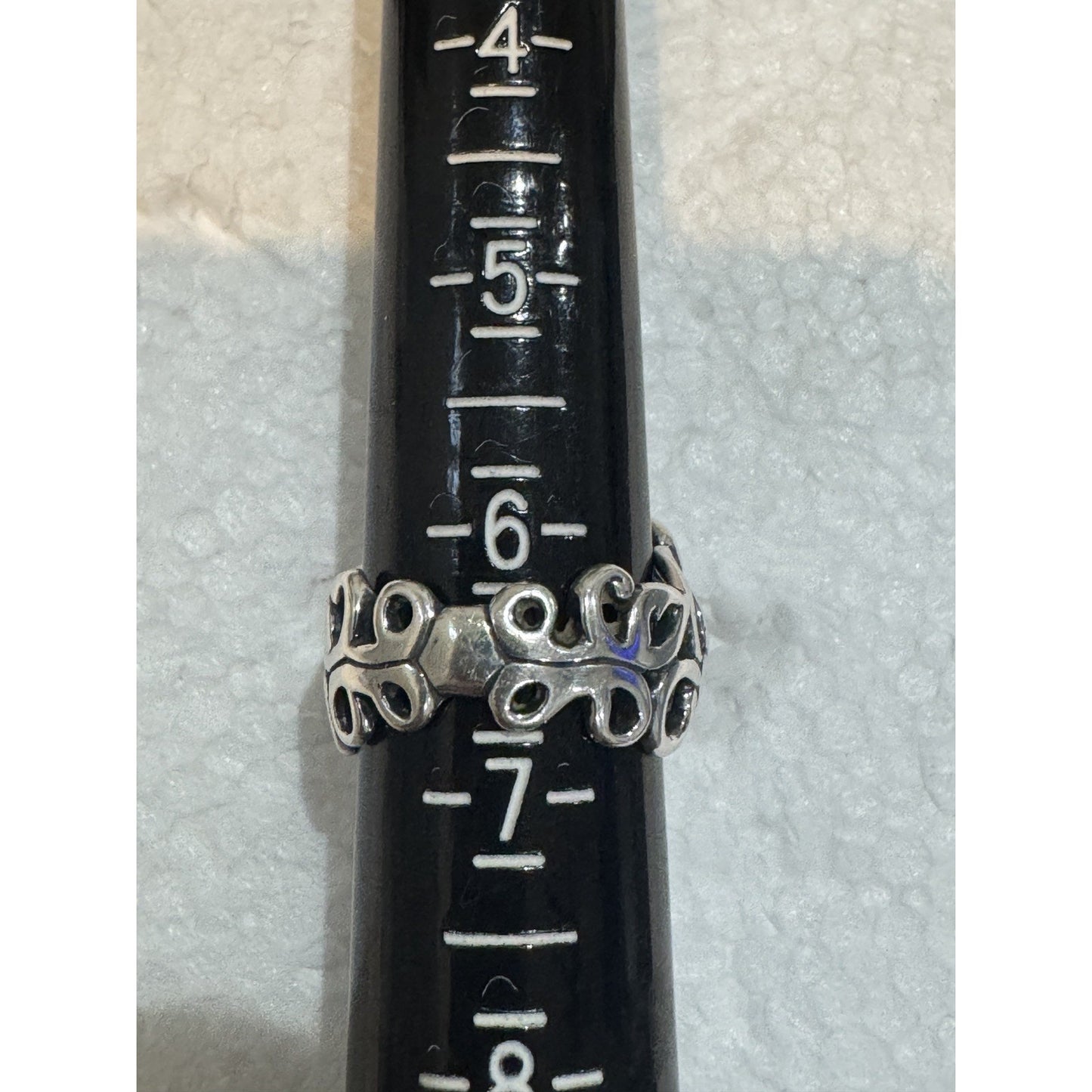 Carolyn Pollack Relios Sterling Silver Scroll Open Work Ring Size 6.5 Pre-Owned