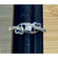 Vintage Sterling Silver Diamond Accent Sweetheart Double Heart Bypass Ring 6.5