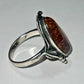 Vintage 925 Sterling Silver Baltic Amber Ring – Size 7 – Marquise Cabochon 4g
