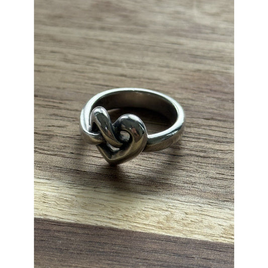 James Avery Retired Sterling Silver Heart Knot Ring Size 6