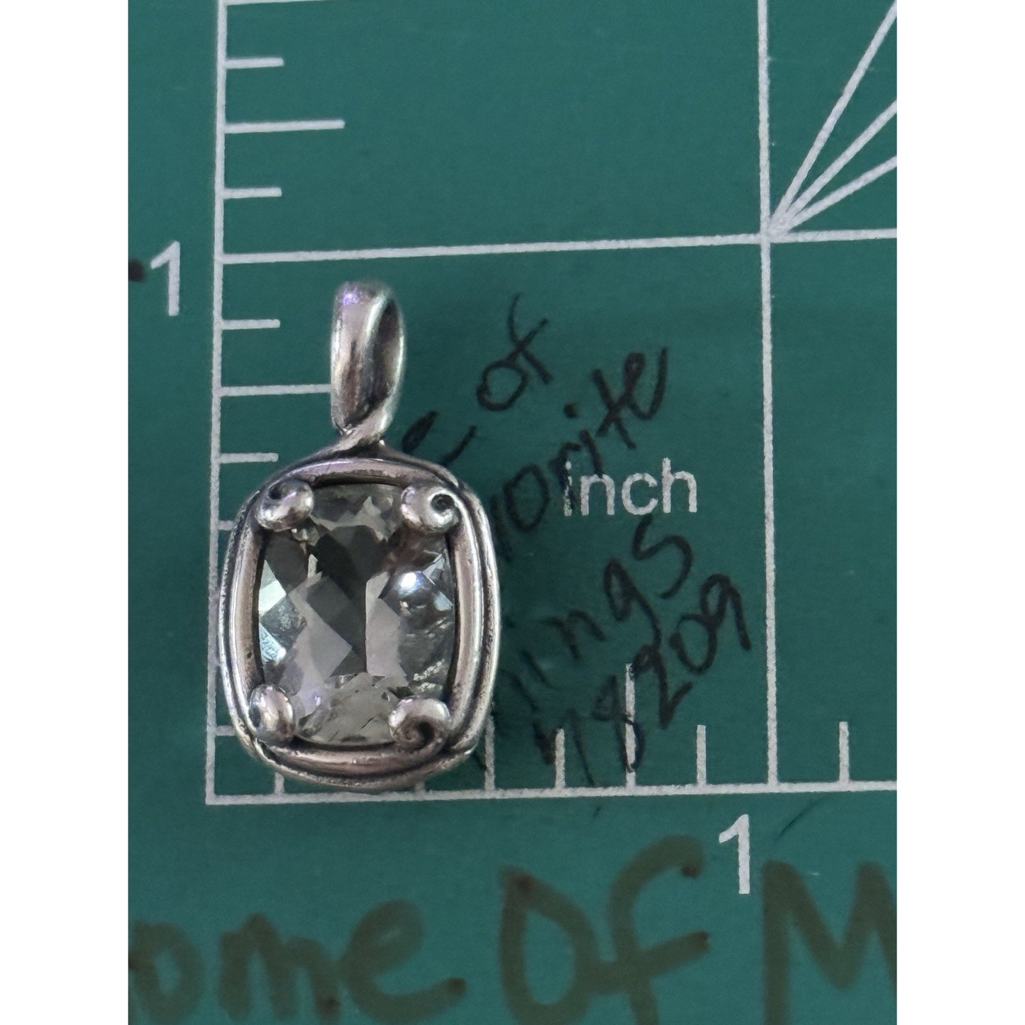 James Avery RETIRED Sterling Silver PRASIOLITE Pendant (CM 3304P1)