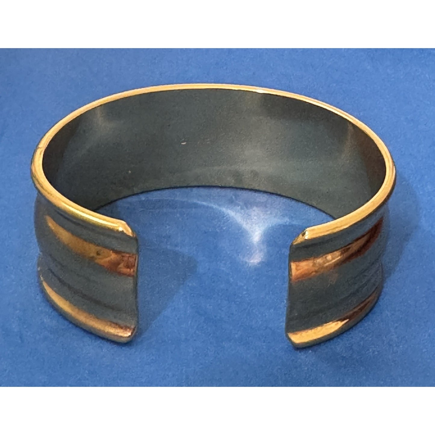 Vintage Monet Wide Gold Tone Cuff Bracelet 1” Signed Designer Statement