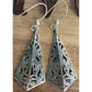 Vintage Sterling Silver Open Work Ornate Scroll Vine Hook Dangle Earrings Signed