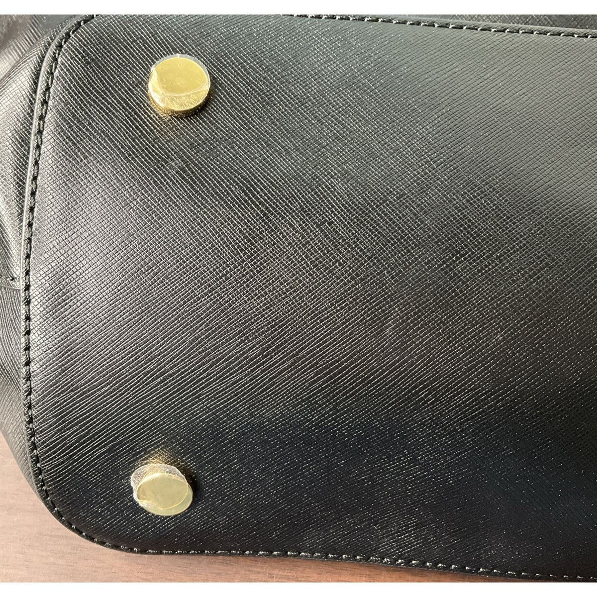 Isaac Mizrahi Saffiano Black Leather Monogram Large Tote Bag Purse With IM Tag