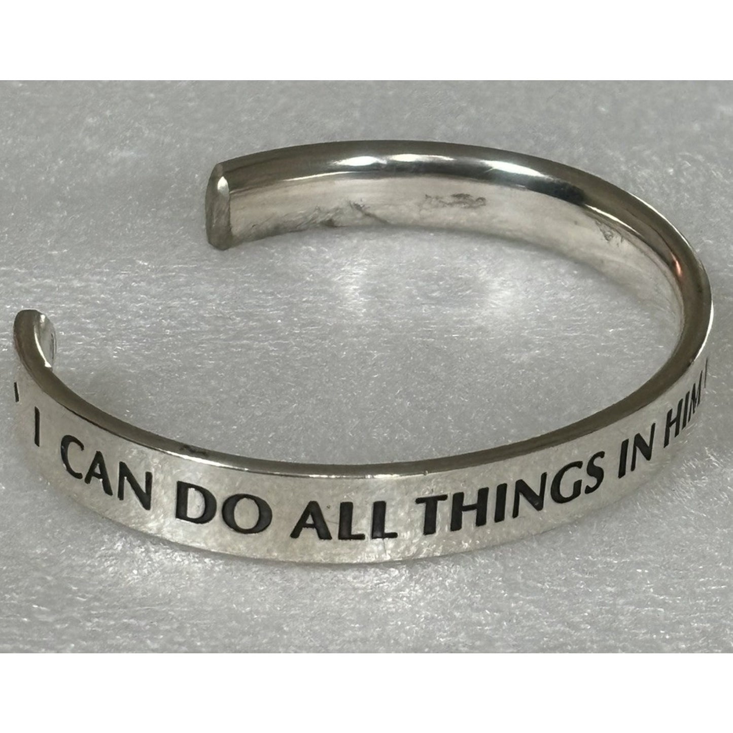 Pre owned James Avery RETIRED Sterling Silver Philippians 4:13 Scripture Cuff Bracelet 42g