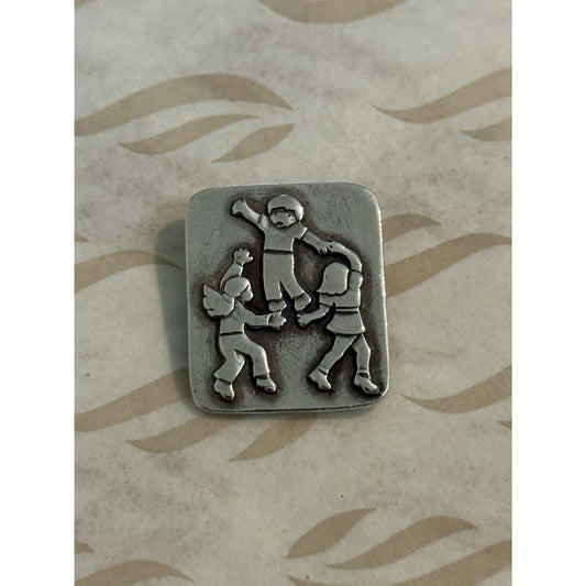 James Avery Retired Sterling Silver Vintage Children Playing Brooch / Pendant Pre-Owned