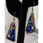 Southwest Sterling Silver Colorful Inlay Triangle Earrings