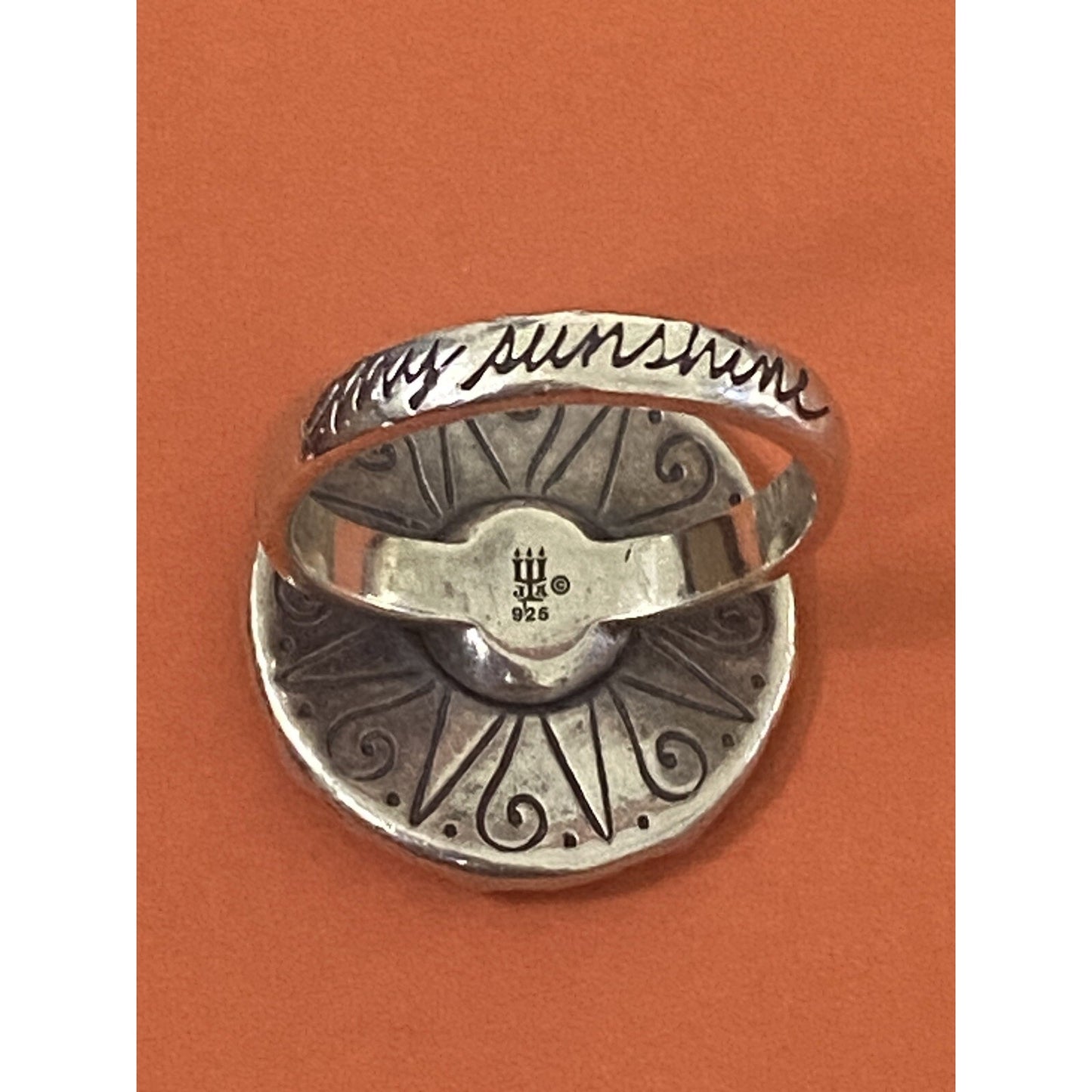 Pre owned James Avery Retired HTF Sterling Silver YOU ARE MY SUNSHINE Sun Ring Size 9