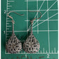 NF Sterling Marcasite Tear Drop Pendant Dangle Earrings Filigree Art Deco 17g!