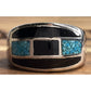 Sterling Silver Turquoise Black Onyx Inlay Ring Size 10 Southwest Band