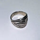 Vintage Navajo Sterling Silver Troy Laner Wide Geometric Ring Size 11.5