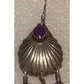 Vintage Native American Navajo Sterling Silver Feather Purple Sugilite Earrings