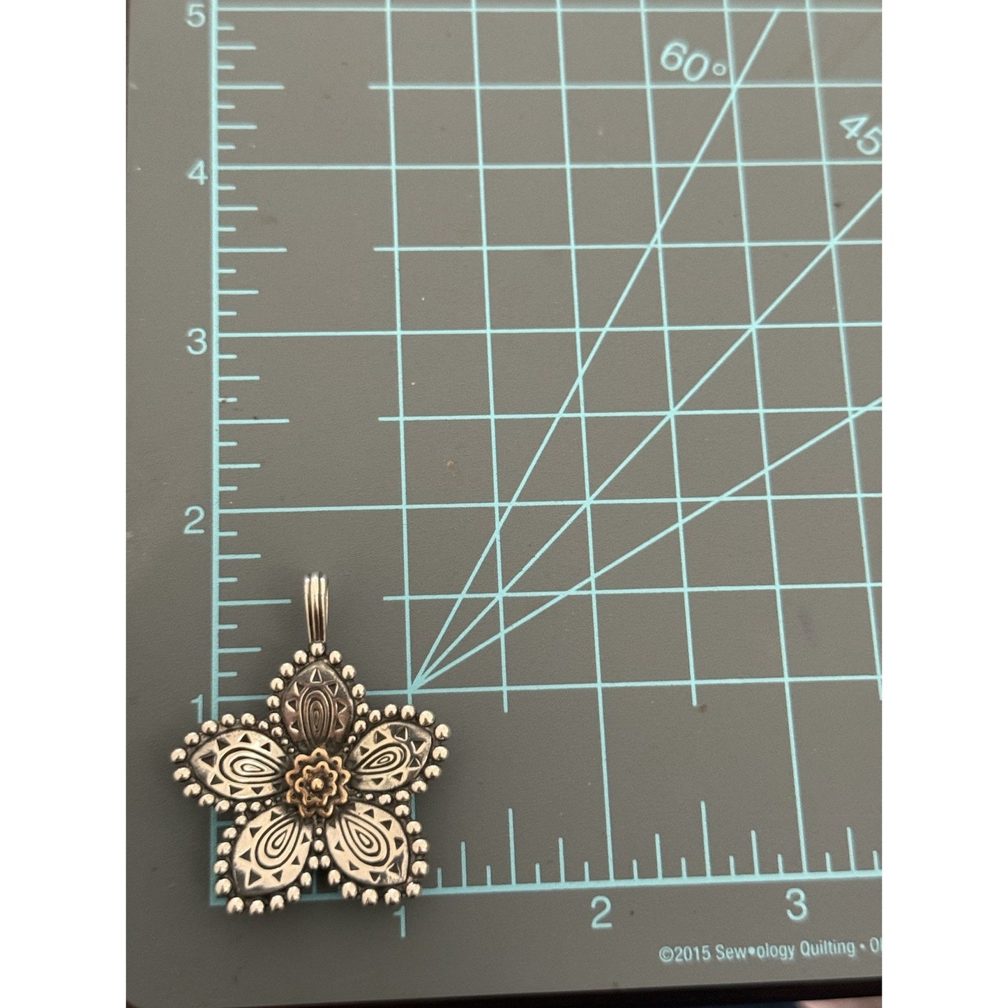 James Avery Retired Sterling Silver And Bronze Beaded Festive Flower Pendant Pre-Owned