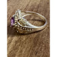 Vintage CCO Sterling Silver & 12K Gold Amethyst Ring Size 8.5 – 5.3g Leaf Design