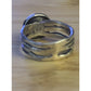 Vintage Genuine Dark Pearl Modernist Sterling Silver 925 Ring Size 8