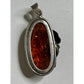 Vintage Baltic Amber Sterling Silver Pendant 17.9g 2” Tall Large Natural Amber