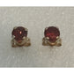 Vintage T&C 14k Gold Garnet Stud Earrings January Birthstone