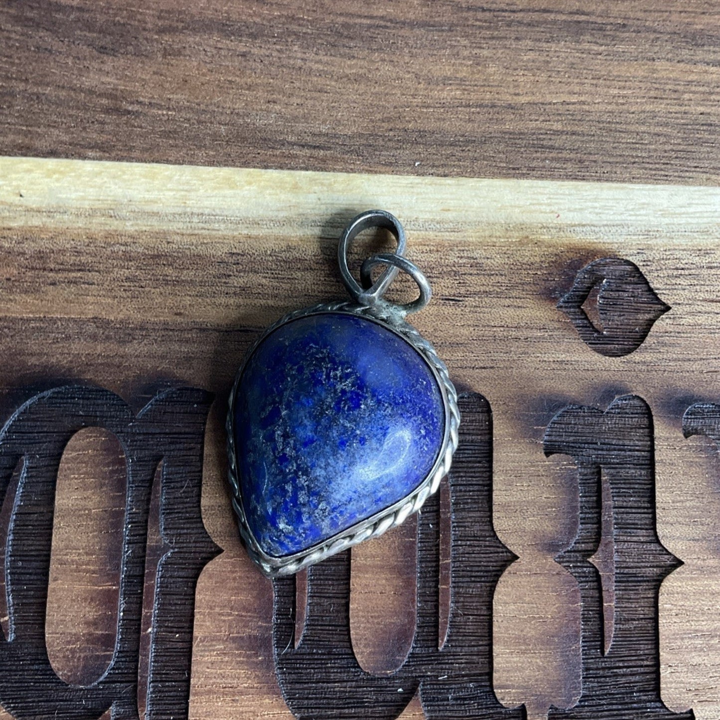 Sterling Silver Lapis Azuli Pendant ( Treardrop Cabochon)
