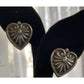 Vintage Sterling Silver Heart Stud Earrings Southwestern Style 925 Boho 7.2gr