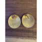 Vintage Simply Whispers Ribbed Seashell Stud Earrings Gold Tone Dainty Chic 7/8”