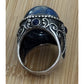 Vintage CFJ Thai 925 Sterling Silver Sodalite Statement Ring Size 9 17g