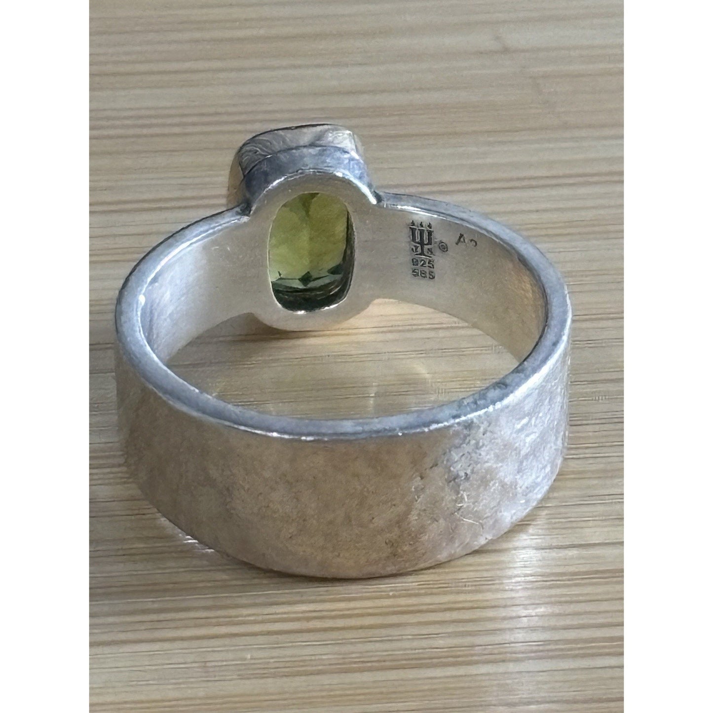Pre Owned James Avery Retired 14k Gold & Sterling Silver Graciela Green Peridot Ring Sz 9