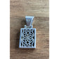 Vintage Sterling Silver Abalone Shell Rectangular Iridescent Pendant