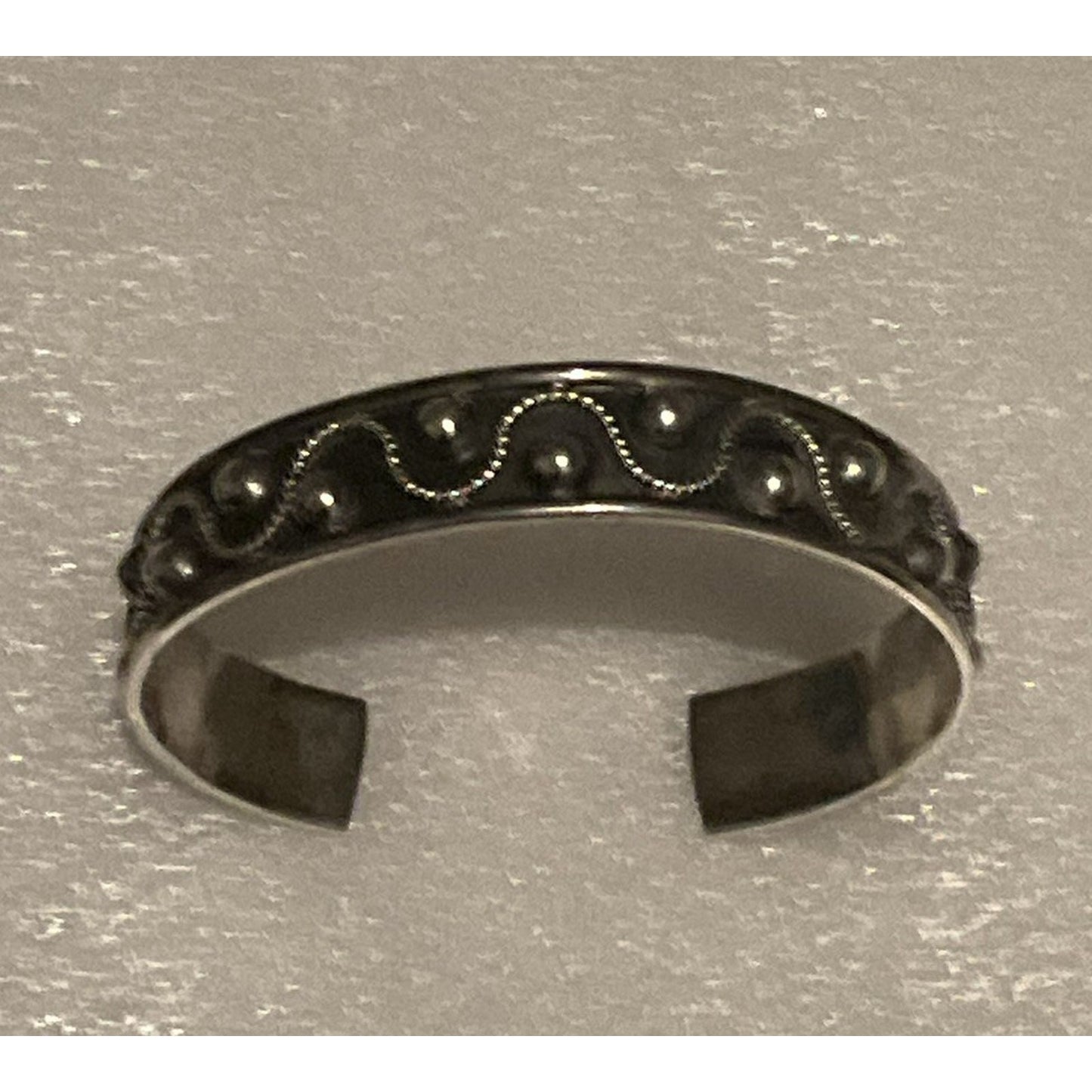 Vintage Taxco Mexico 925 Sterling Silver Cuff Bracelet Beaded Wire Southwestern