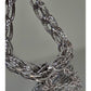 Vintage Silver Silver Braided Woven Oval Twisted Diamond Cut Link Bracelet 7.5”