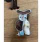Vintage Navajo Sterling Silver Owl Brooch Multi Stone Inlay Turquoise Agate