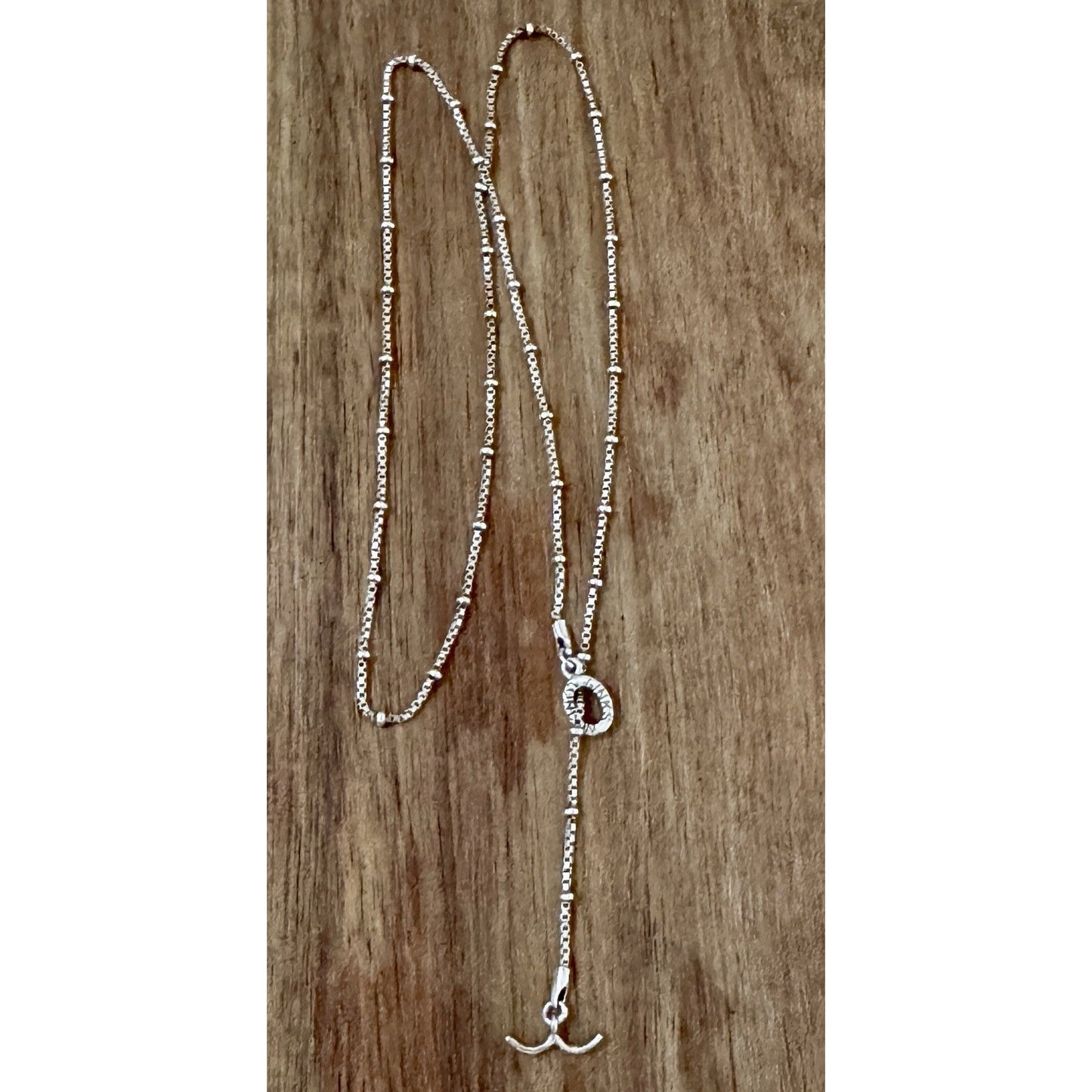 Vintage Links of London Bamboo Y Lariat Necklace Sterling Silver 925 18” Y2K