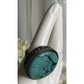Large Sterling Silver Bold Turquoise Statement Ring Filigree Wide Band Size 8