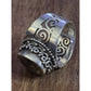 Vintage Sterling Silver Faceted Citrine Ring Sz 8.25 Artisan Filigree Swirl Band