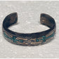 Signed Navajo J Nezzie Sterlin Silver Thunderbird Turquoise Coral Inlay Cuff 23g