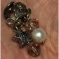 Vintage Sterling Silver 925 Multi Cluster Beach Ocean Starfish Pearl Charms