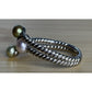 Sterling Silver 925 Multicolor Pearl 3 Row Rope Wrap Ring Size 7.5