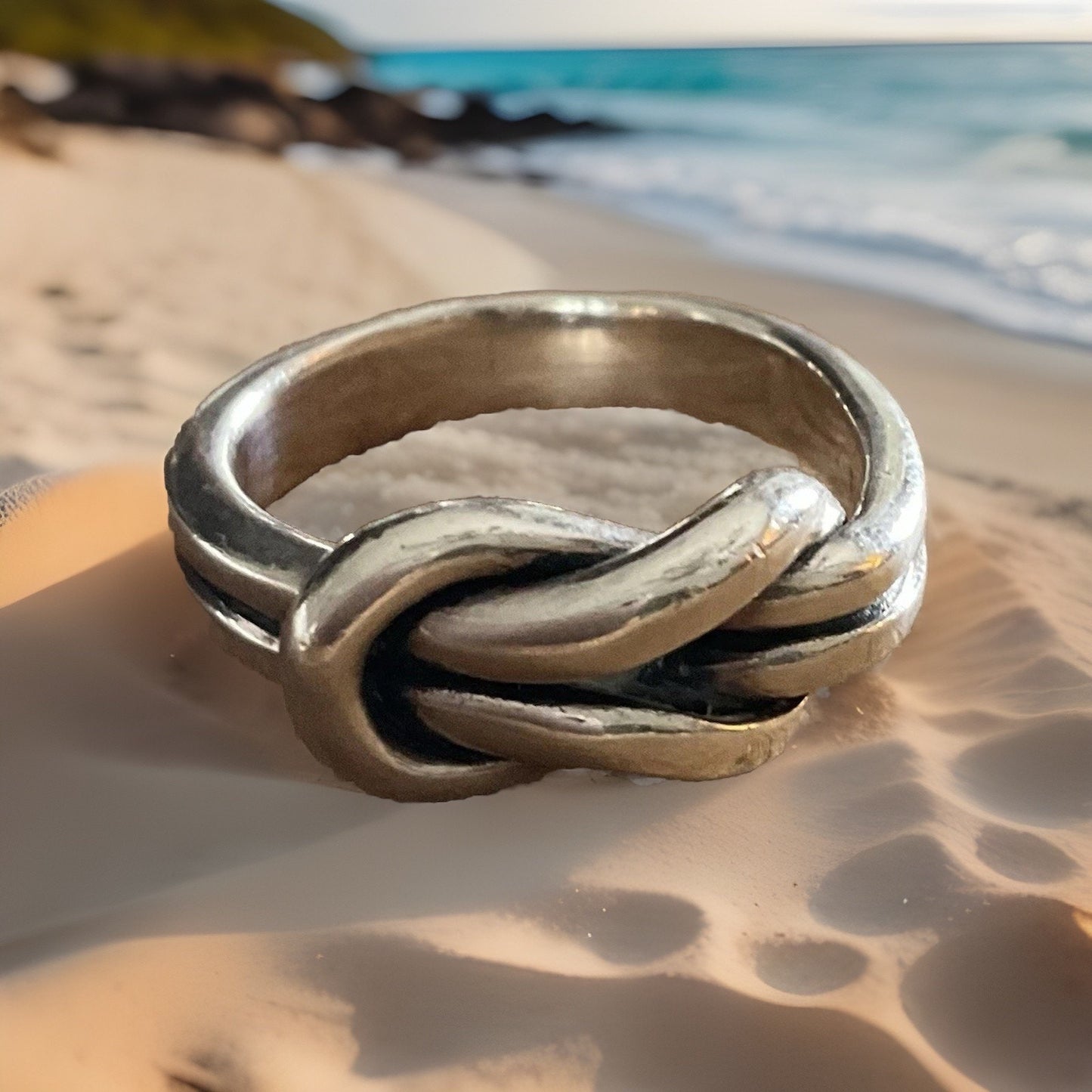 Sterling Silver Knot Ring Love Knot Band Minimalist Infinity Ring Size 5.5