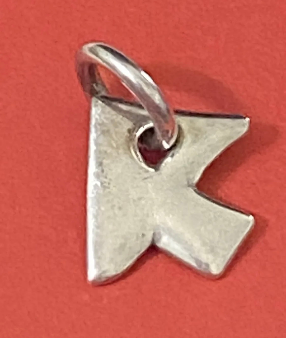 Preowned James Avery Retired Rare HTF Silver K Puffy Letter Pendant or Charm